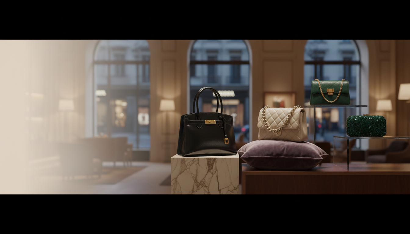 Ekskluzywne torebki w eleganckim wnętrzu butiku