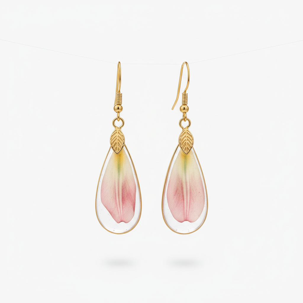 Kolczyki z tulipanem w żywicy