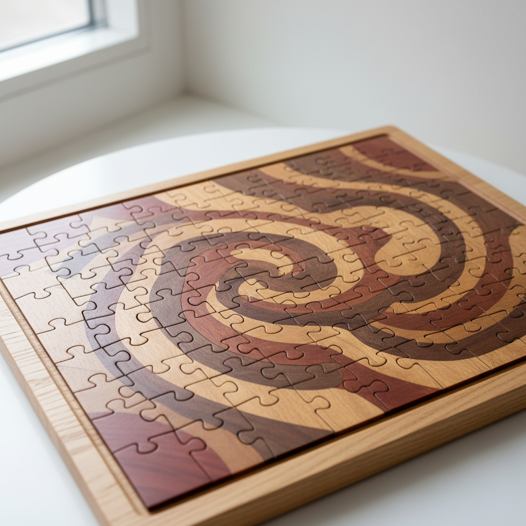 Drewniana plansza puzzli